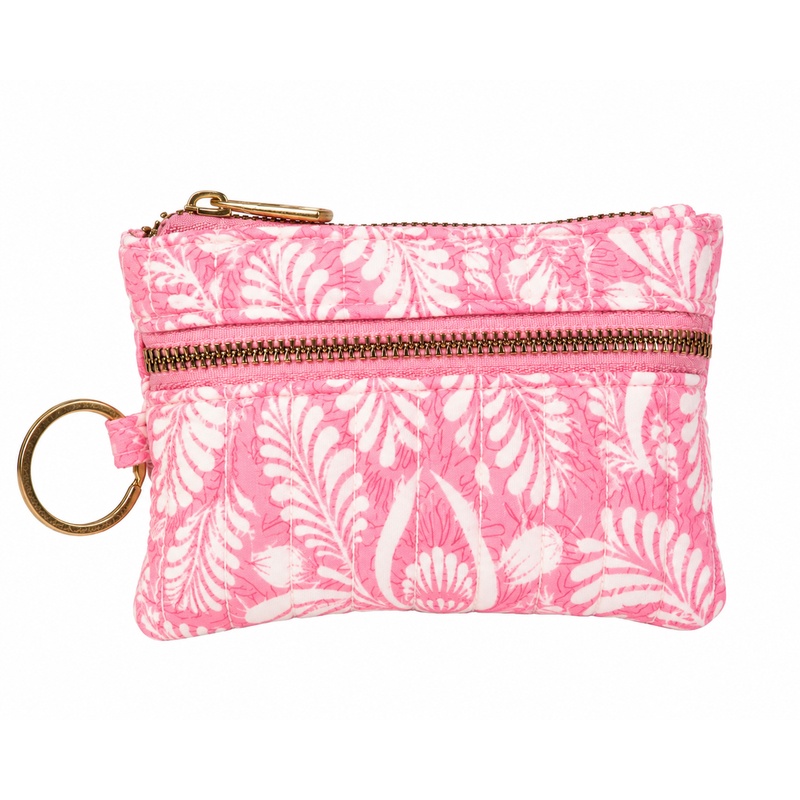 (image for) 2321 Pink Floral Quilted Coin & Accessory Pouch